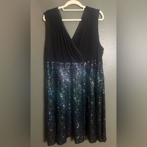 EUC Torrid Size 22 Black and Sequin Dress